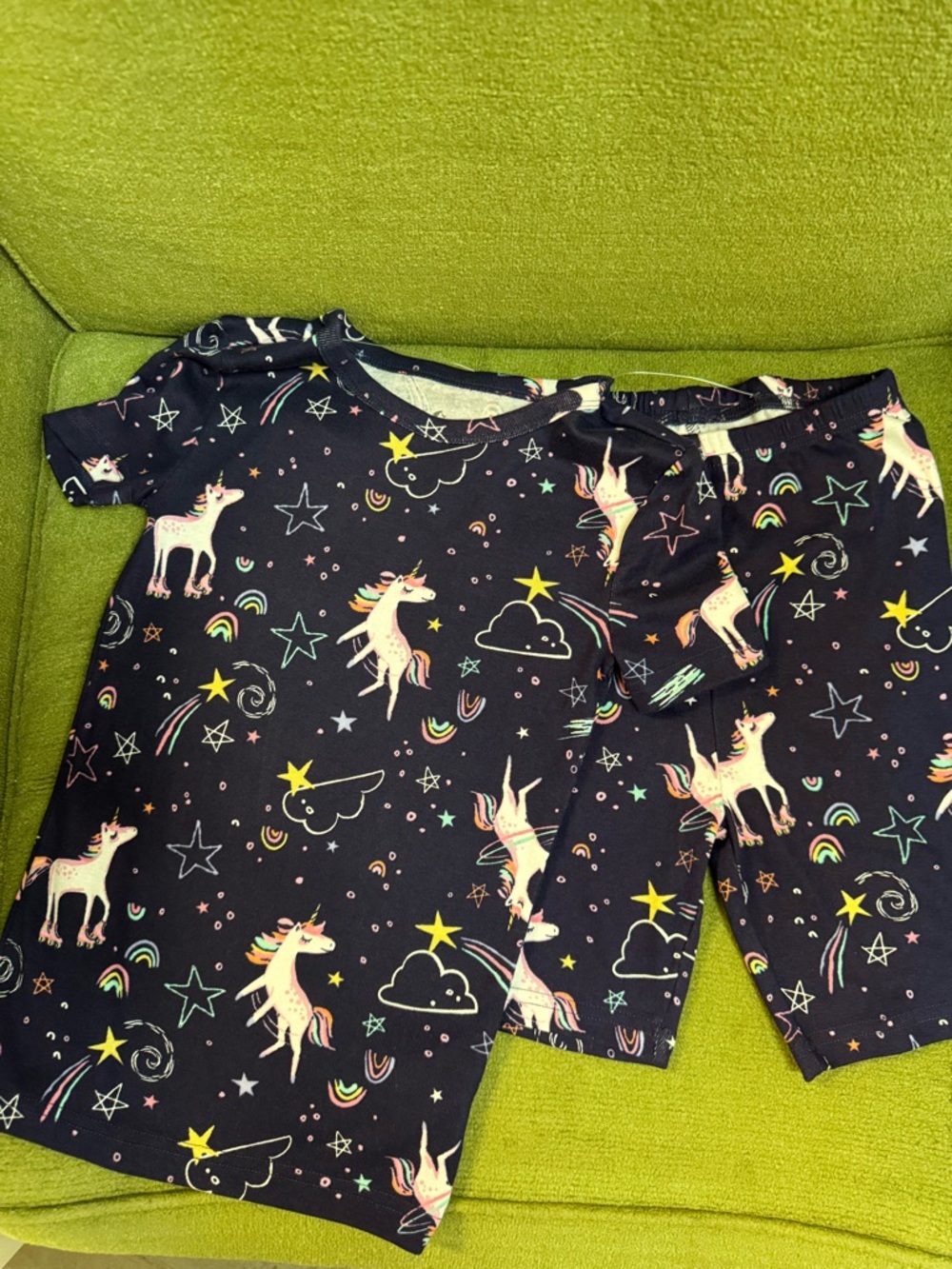 Kids Unicorn Print Pajama Set - Navy NWOT